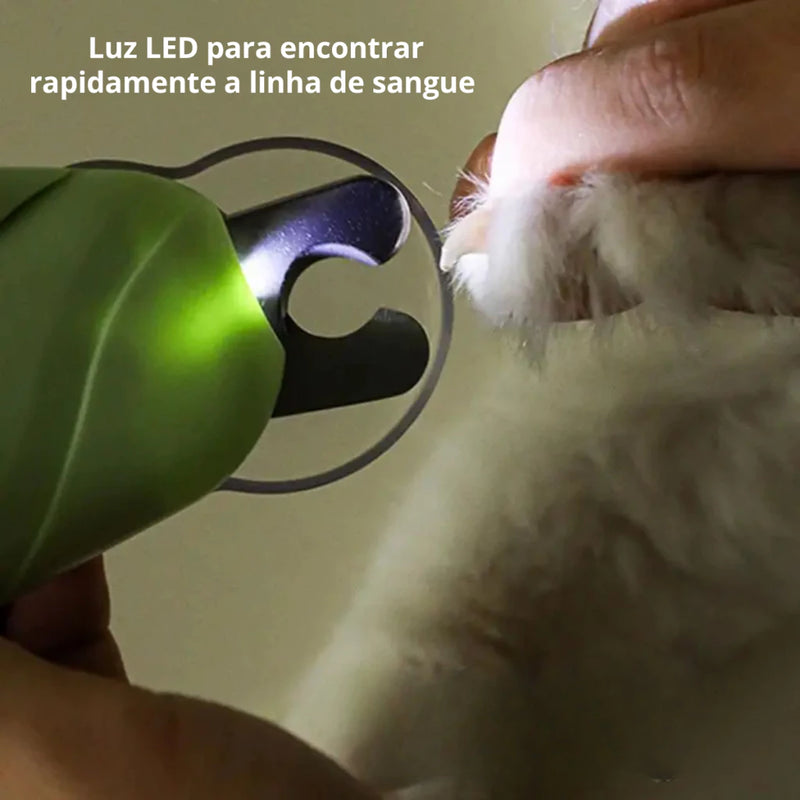 Cortador De Unhas Para Cães e Gatos Kit Alicate e Lixa Com Luz de Led Tesoura Completa