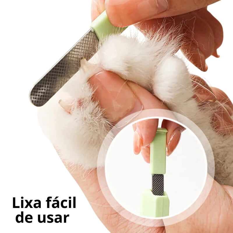 Cortador De Unhas Para Cães e Gatos Kit Alicate e Lixa Com Luz de Led Tesoura Completa