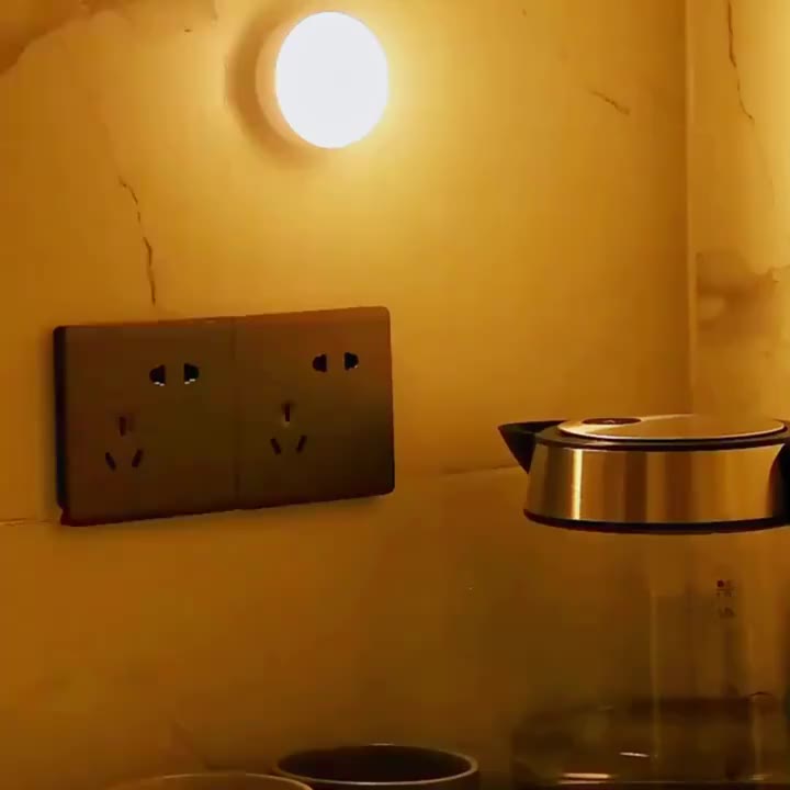 Luminária de Noite USB Recarregável com Sensor de Movimento, Lâmpada LED Duas cores Luz Quente Frio