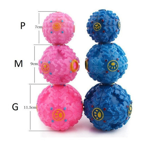 Bola Pra Cachorro Porta Petisco Brinquedo Pet sonoro Interativo cães bolinha petisqueira ração - P